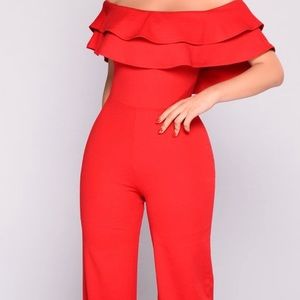 Fashion Nova Red Jumpsuit